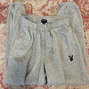 Light gray playboy sweatpants